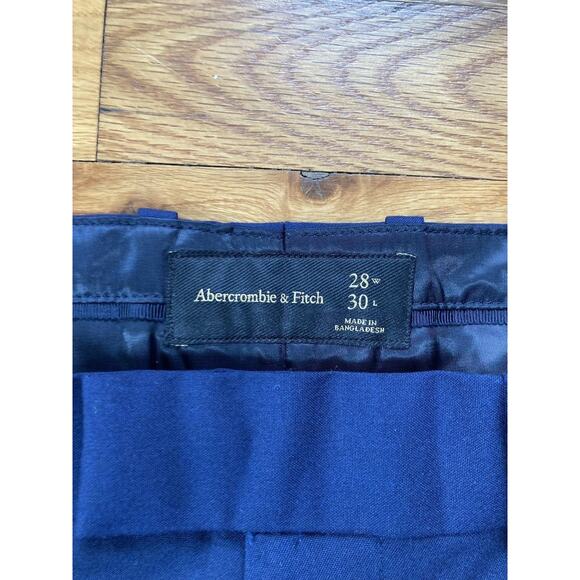 Abercrombie And Fitch A&F The Collin’s Slim Suit Pants 28x30 Deep Navy Preppy - Picture 2 of 9